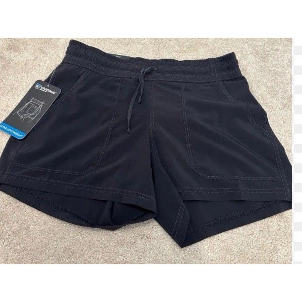 KUHL Women's Vantage Shorts Medium 4” Black Lightweight Stretch Hiking - Picture 2 of 4